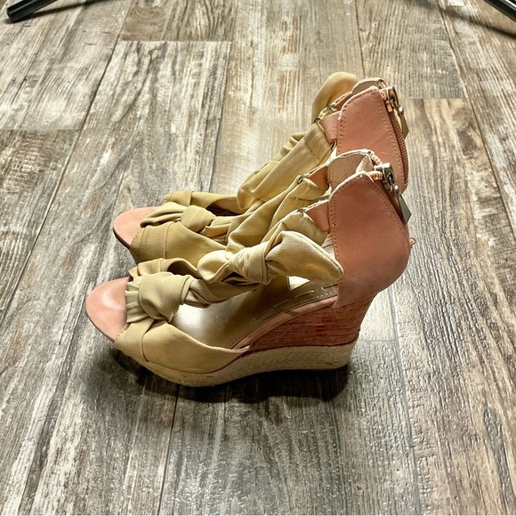RACHEL Rachel Roy Tan and Pink Wedge Sandals Size 7 - Picture 9 of 12